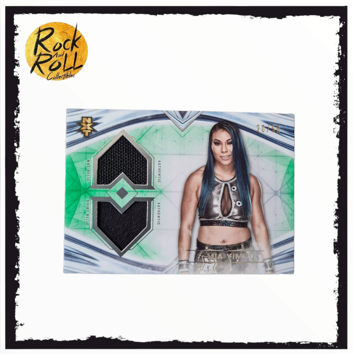 2020 Topps WWE Undisputed Dual Relic Green /50 Mia Yim #DR-JD