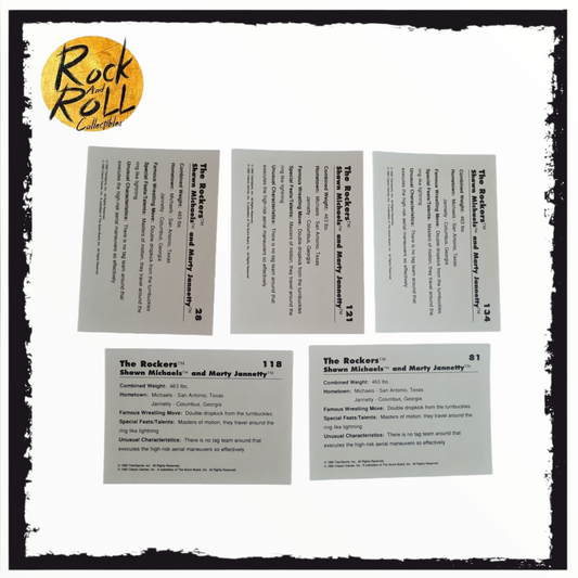 WWF 1990 Classic Trading Cards - The Rockers 5 Card Bundle