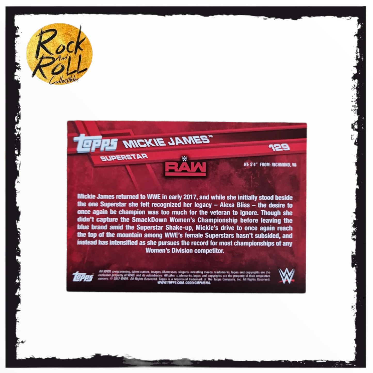 WWE Topps Superstar Trading Card Mickie James #129