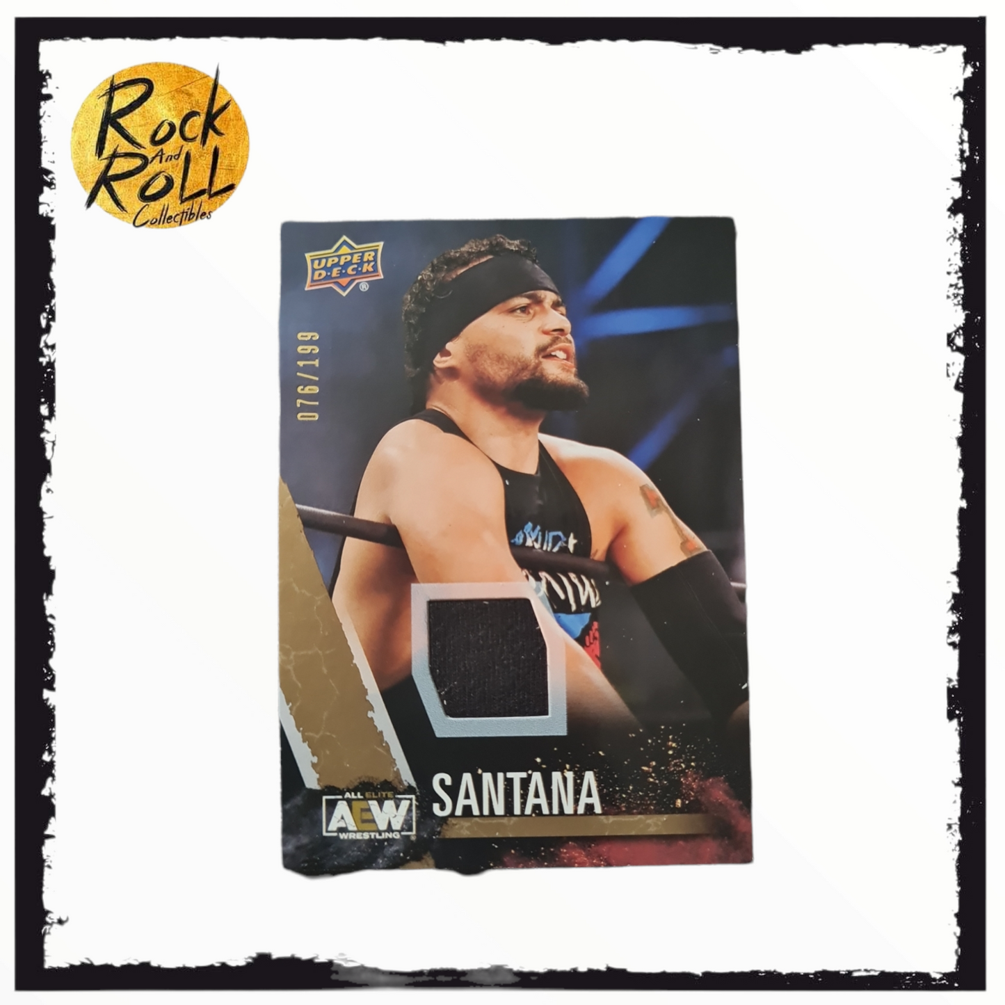 2021 Upper Deck AEW SANTANA Memorabilia Relic Gold /199