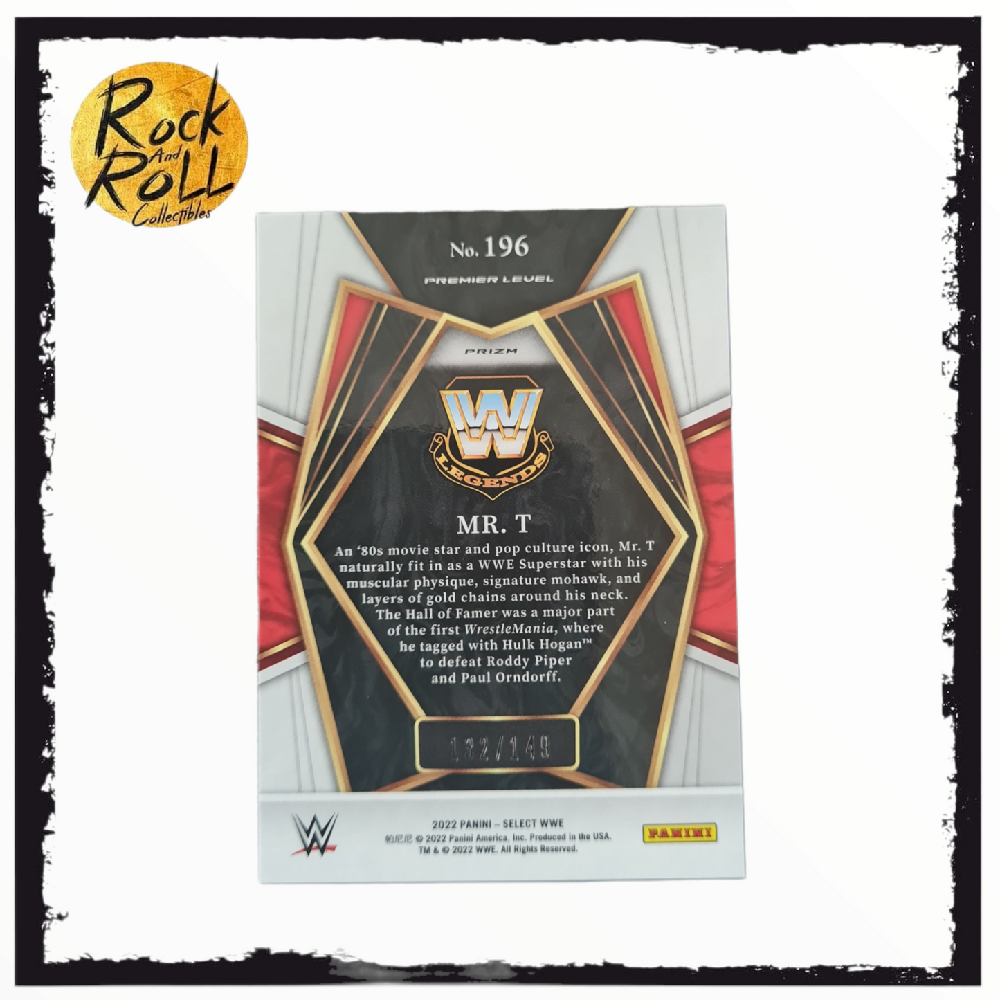2022 Panini WWE Select Mr T #196 Premier Level Red SP /149