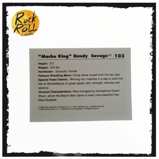 Macho Madness - "Macho King" Randy Savage Classic WWF Trading Card #105