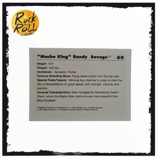 Macho Madness - "Macho King" Randy Savage Classic WWF Trading Card #60