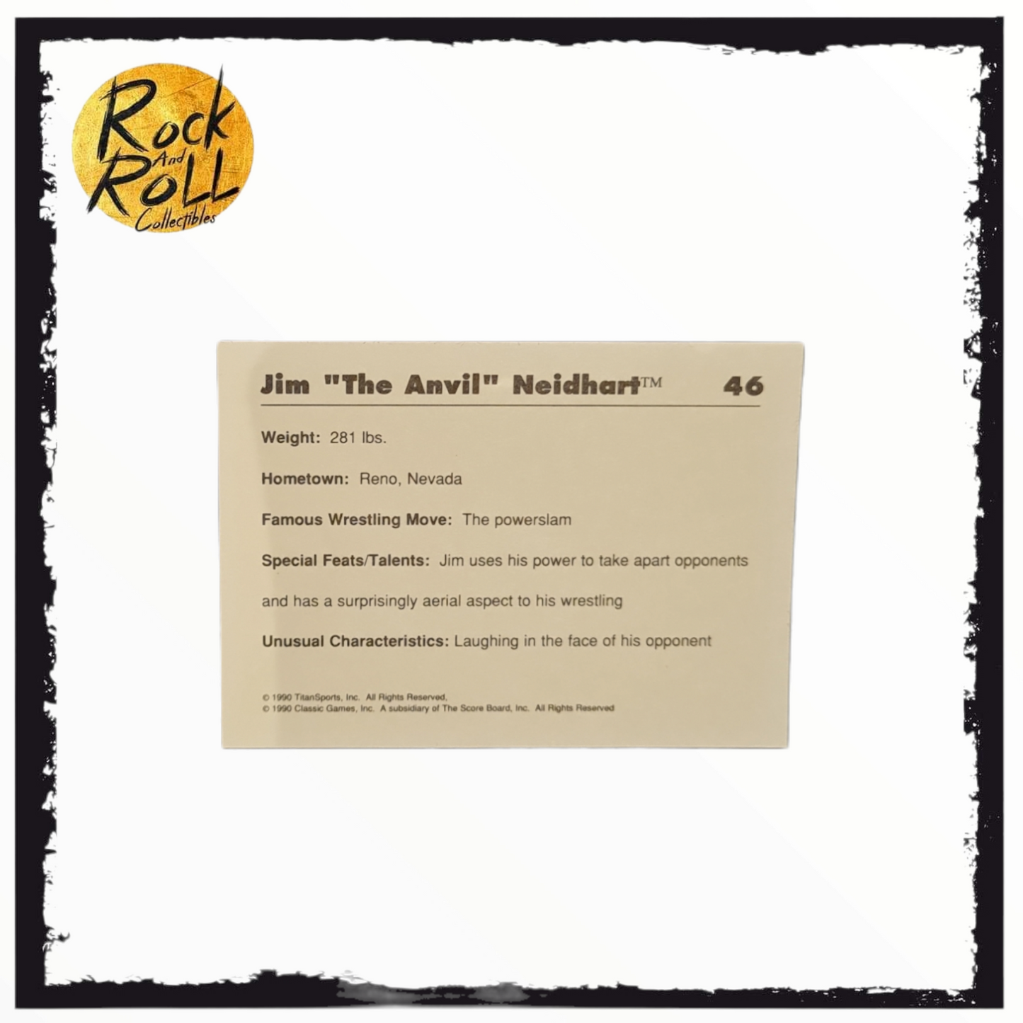 Jim "The Anvil" Neidhart Classic WWF 1990 Trading Card #46