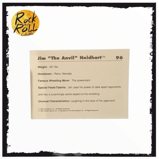 Jim "The Anvil" Neidhart Classic WWF 1990 Trading Card #96