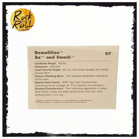 Smash Demolition Classic WWF 1990 Trading Card #97