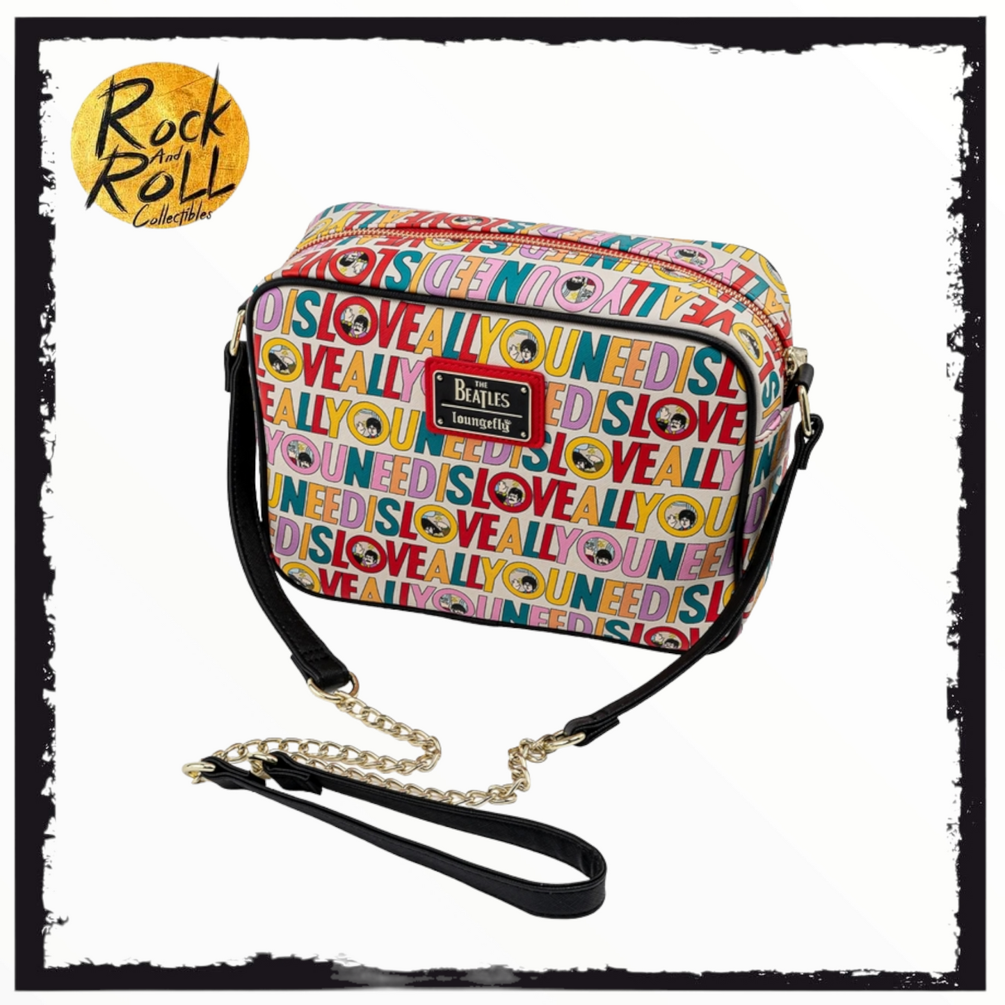 The Beatles Loungefly: All You Need Is Love AOP Crossbody Bag