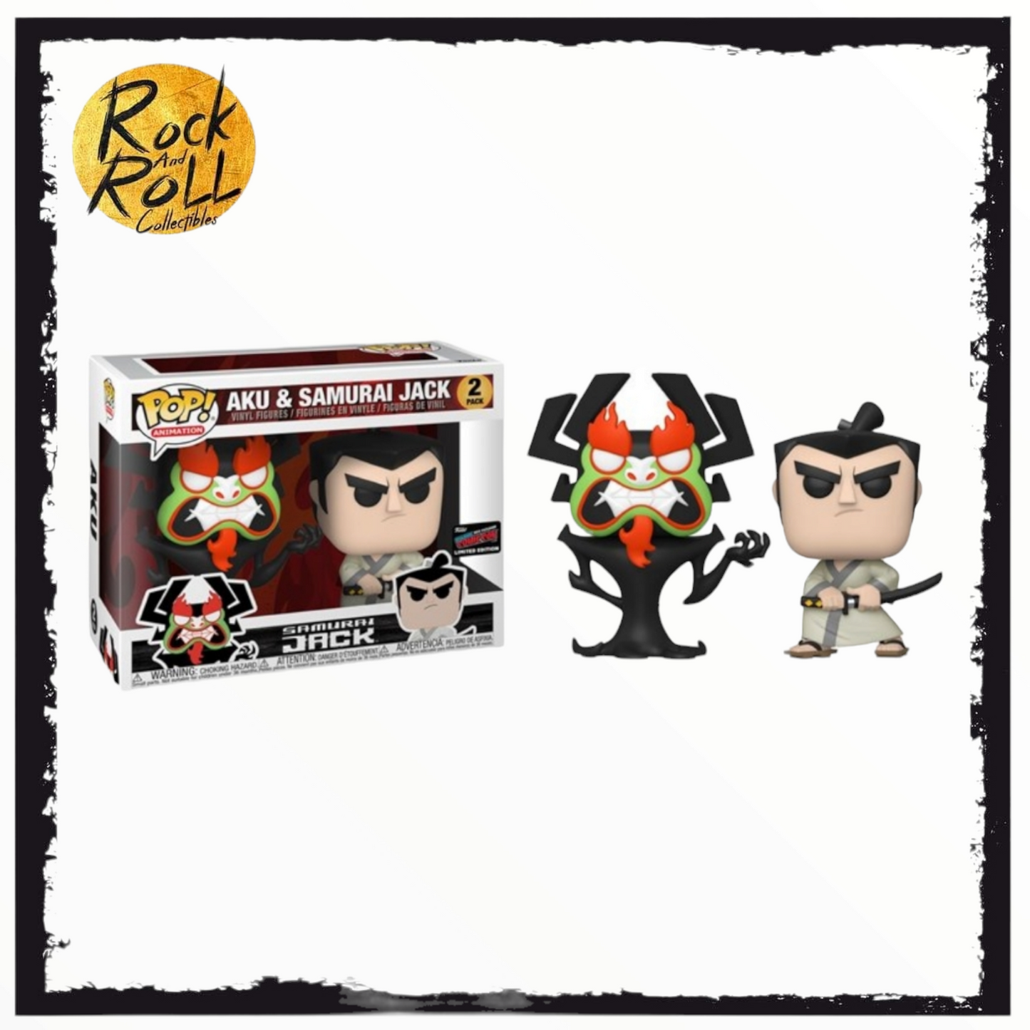 Samurai Jack - Aku & Samuari Jack Funko Pop! Vinyl 2 Pack - 2019 Fall Convention Shared Sticker