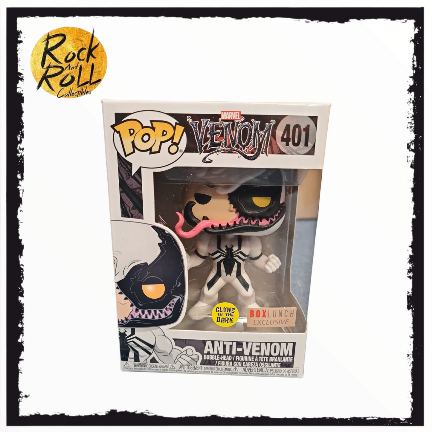 Box Damage - Venom - Anti-Venom Glow In The Dark Funko Pop! #402 Box Lunch Exclusive