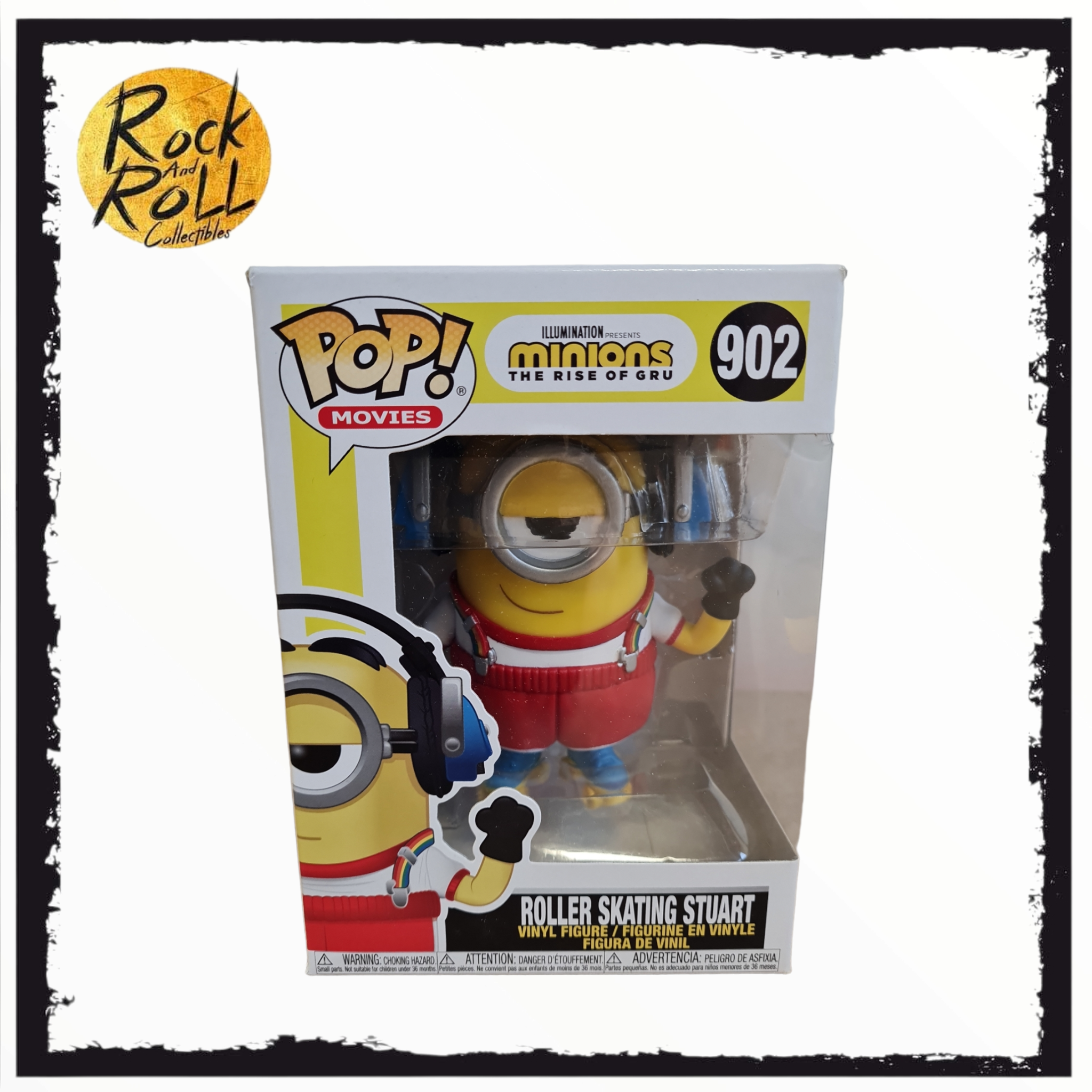 Minions The Rise Of Gru - Roller Skating Stuart Funko Pop! #902 Condition  7.5/10