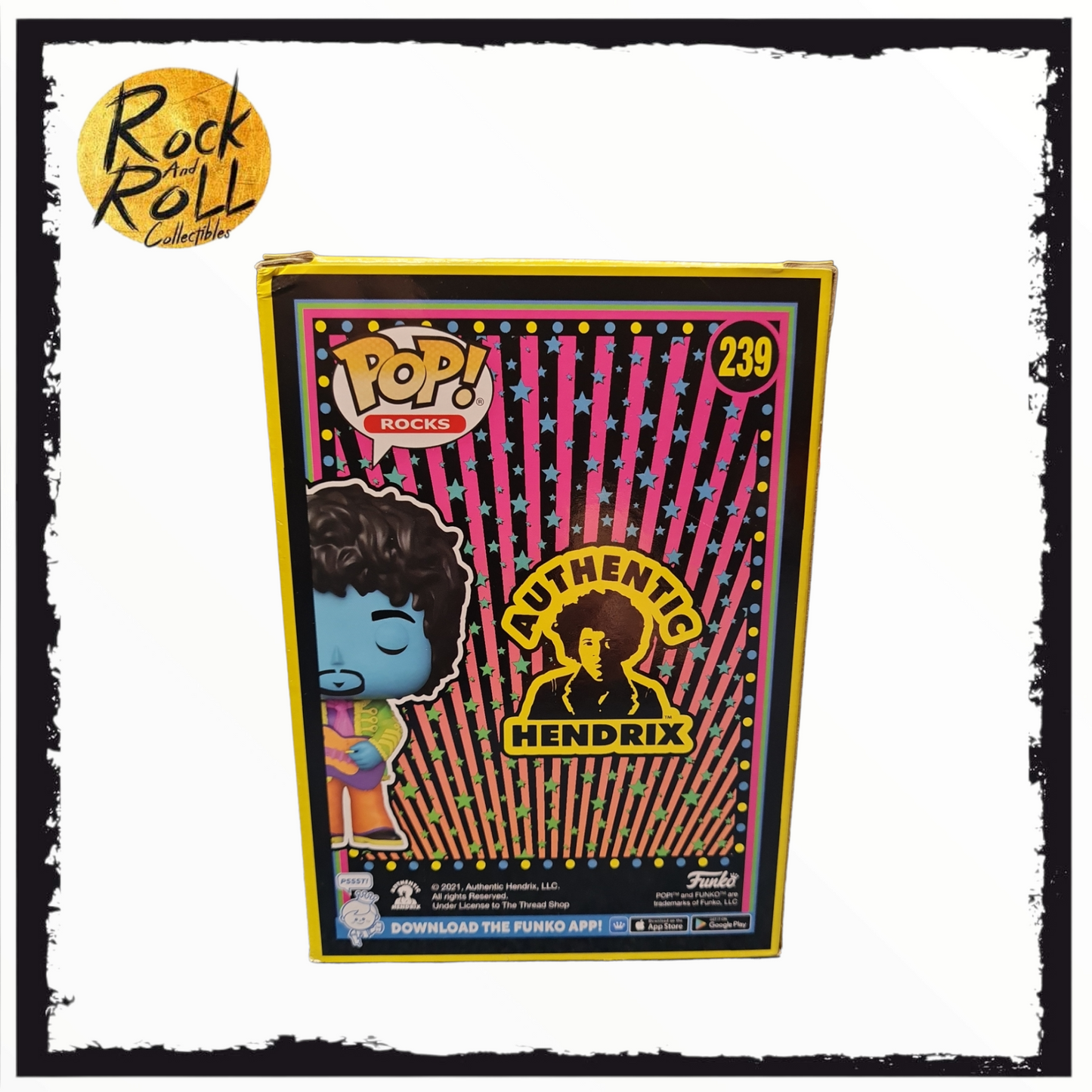 Box Damage - Jimi Hendrix Blacklight Funko Pop! (Blue) #239 Funko Shop Exclusive