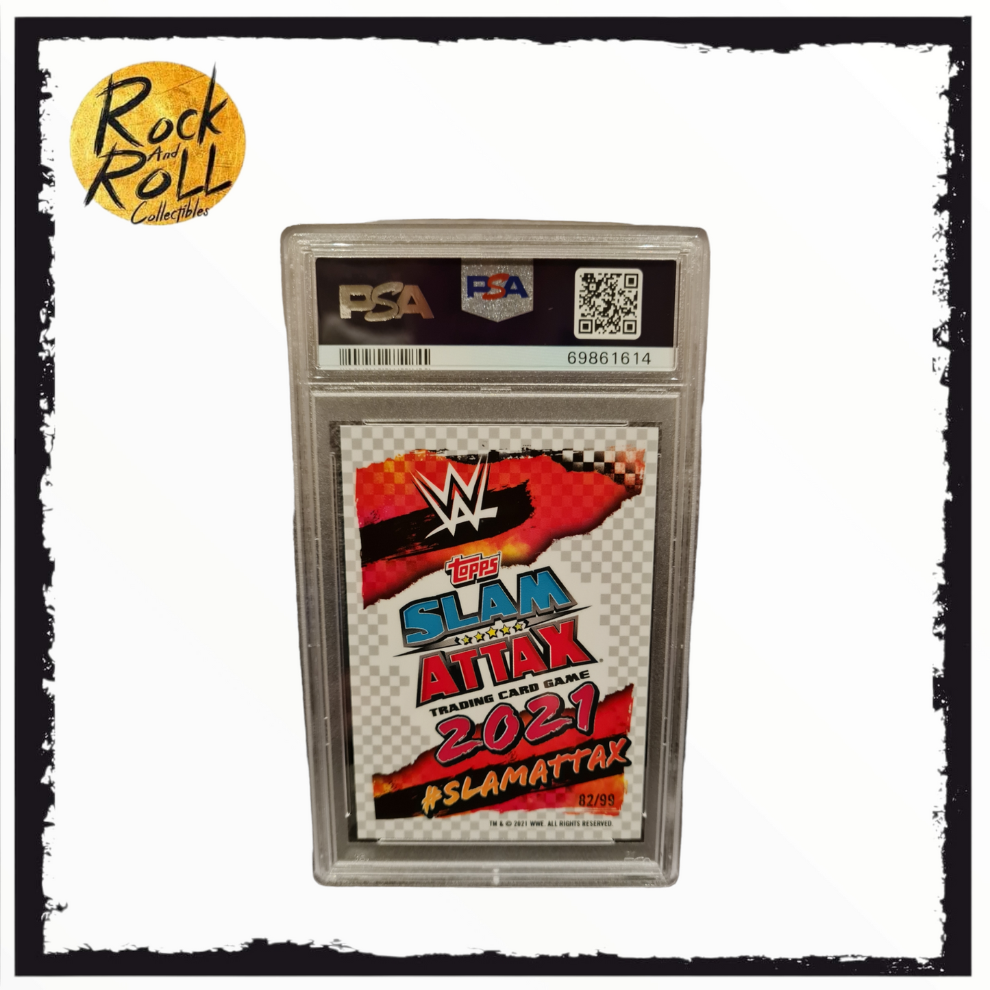 WWE Slam Attax - Stone Cold Steve Austin Yellow Refractor #117 LE 82/99 - PSA GEM MT 10