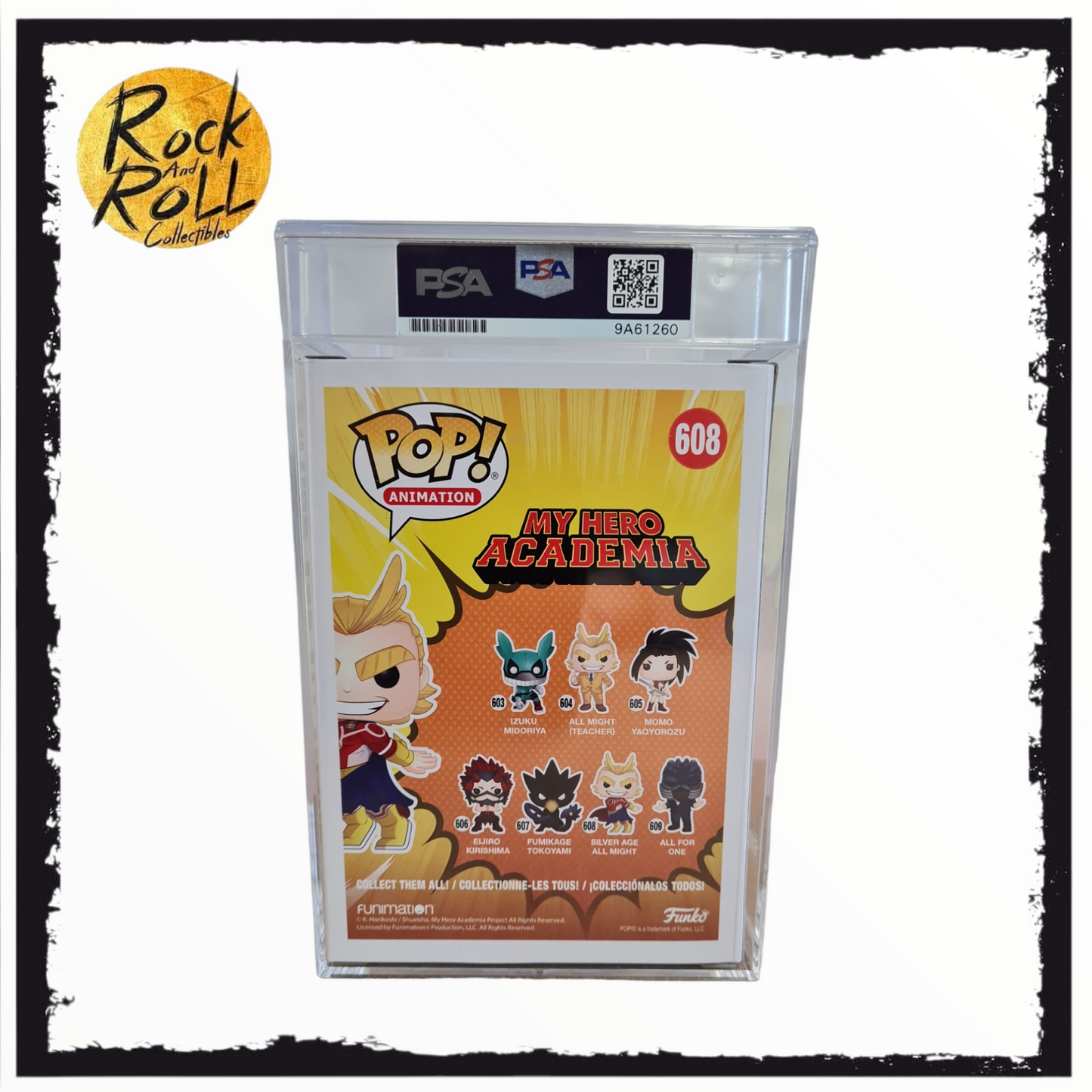 My Hero Academia - Silver Age All Might Funko Pop! #608 Signed by Christopher Sabat. PSA COA