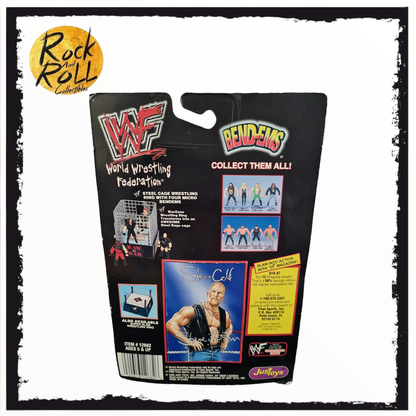 WWF JusToys Bend-Ems Series X - Steve Austin (In Protective Case)