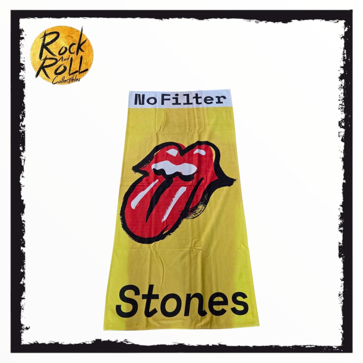 Rolling Stones "No Filter" Yellow Beach Towel