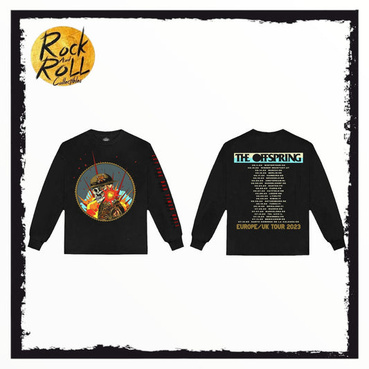 The Offspring Europe/UK Tour 2023 Long Sleeve Black Crew Neck T-Shirt - Large