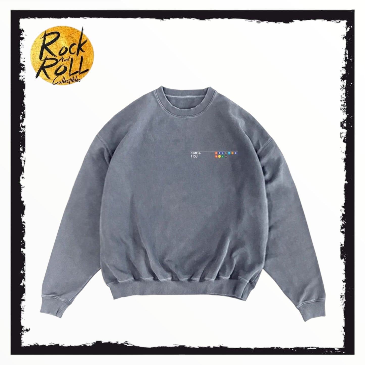 Beastie Boys "3 MC's 1 DJ" Grey Pull Over Crewneck - Medium