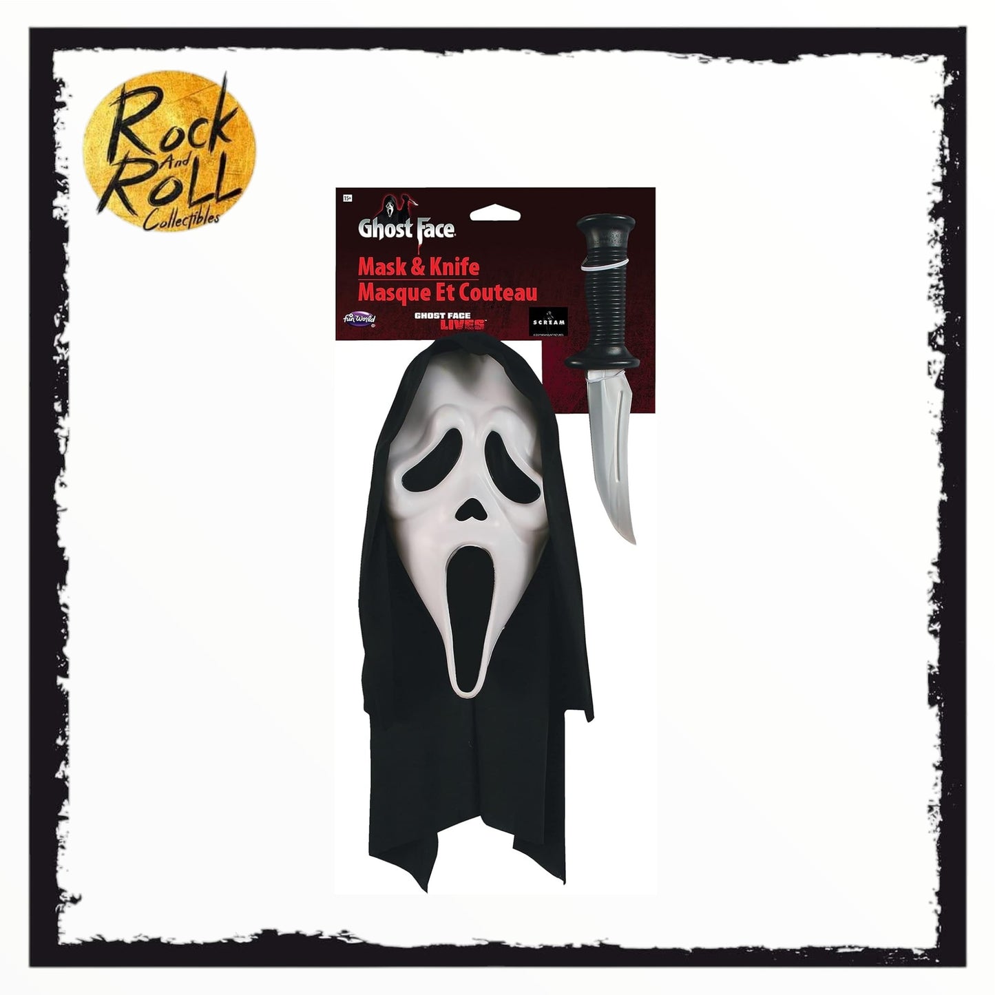 Scream - Ghost Face Mask & Knife Adult Costume Set (Ghost Face Lives) - Fun World