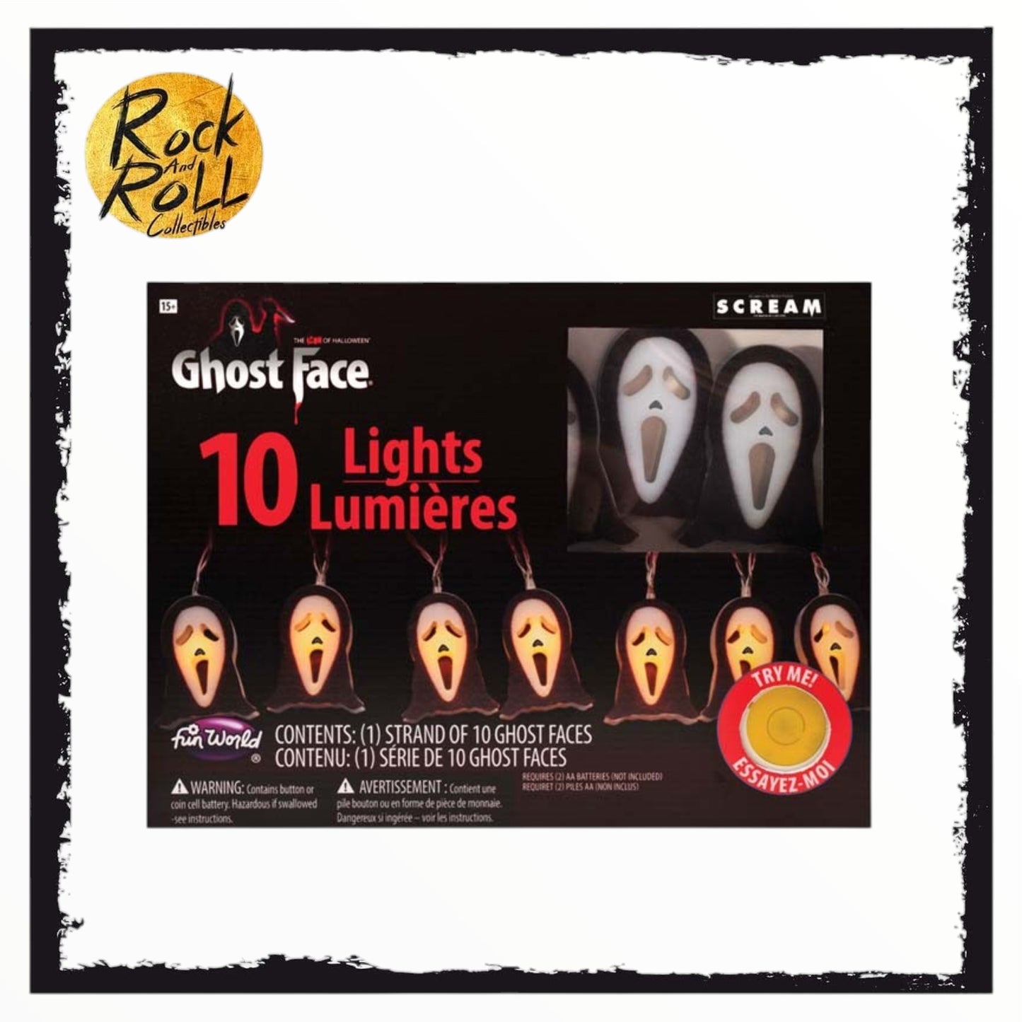 Srçeam - Ghost Face 10 Chain Lights (Ghost Face Lives) - Fun World