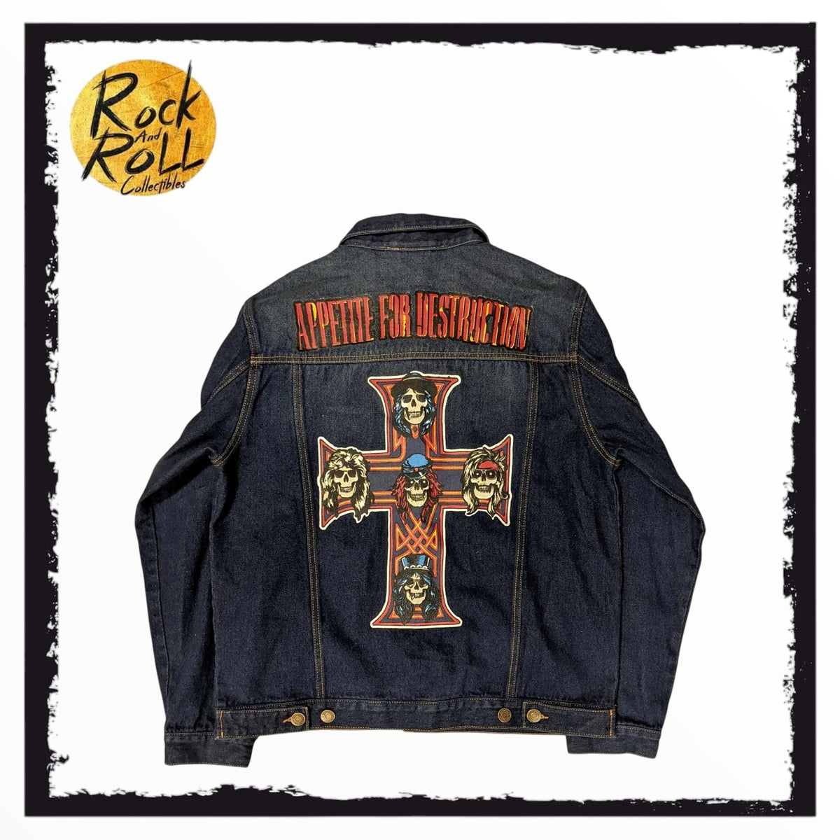 Guns N' Roses Appetite For Destruction Denim Jacket Official Licensed Unisex