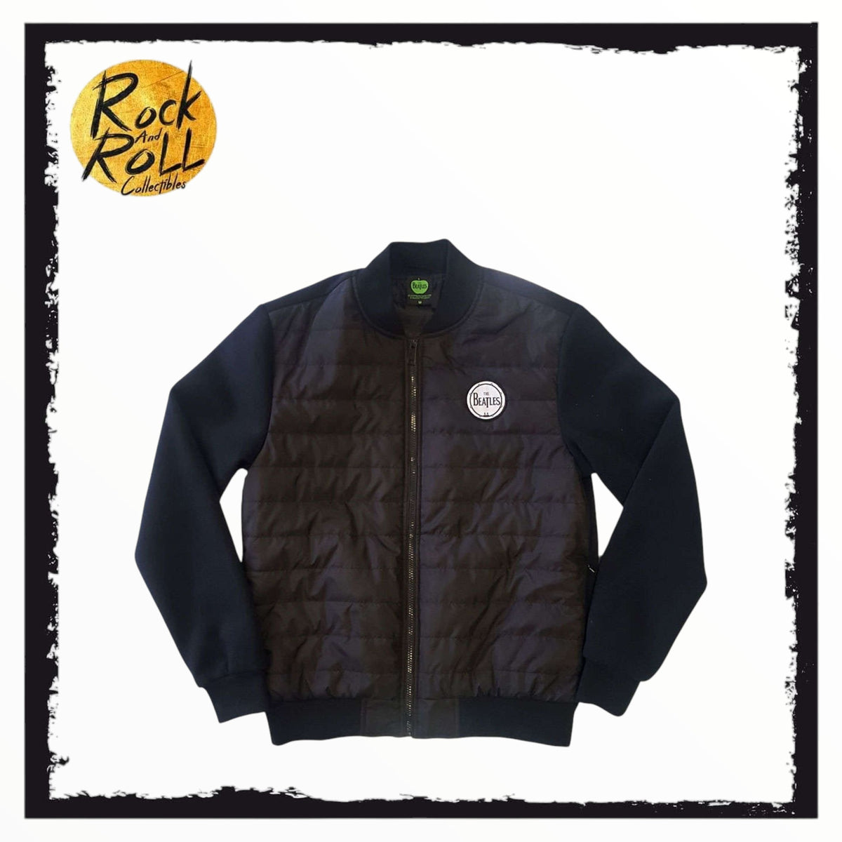 The Beatles Drum Logo Quilted Black Jacket Mens
