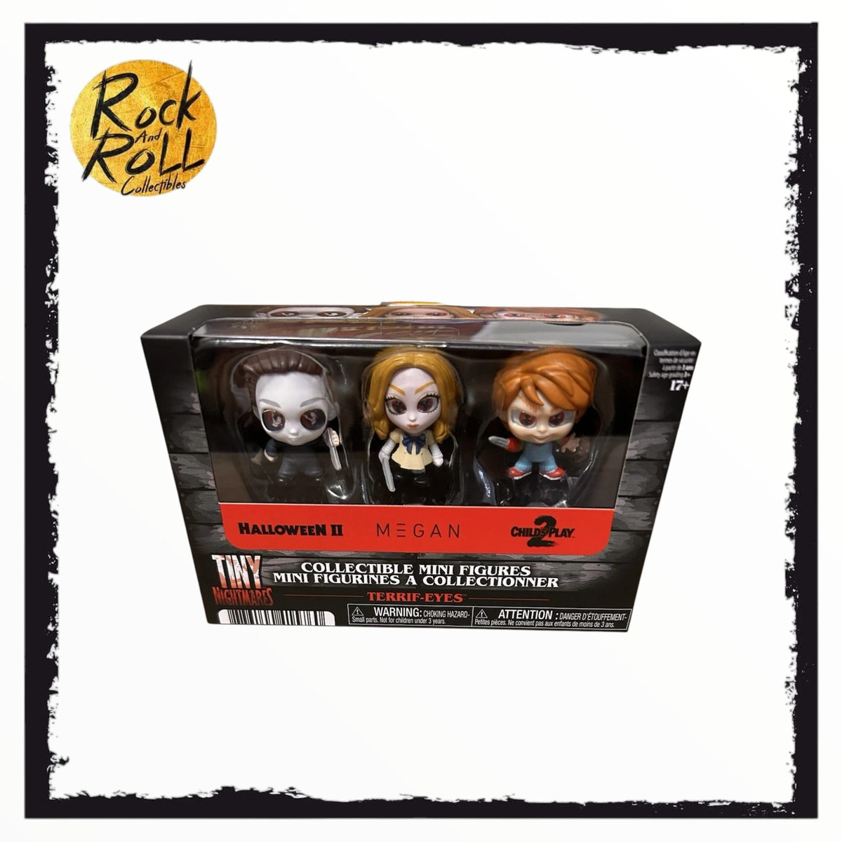 Tiny Nightmares Collectibles Mini Figures - Halloween II/M3GAN/Child's Play 2 US Import