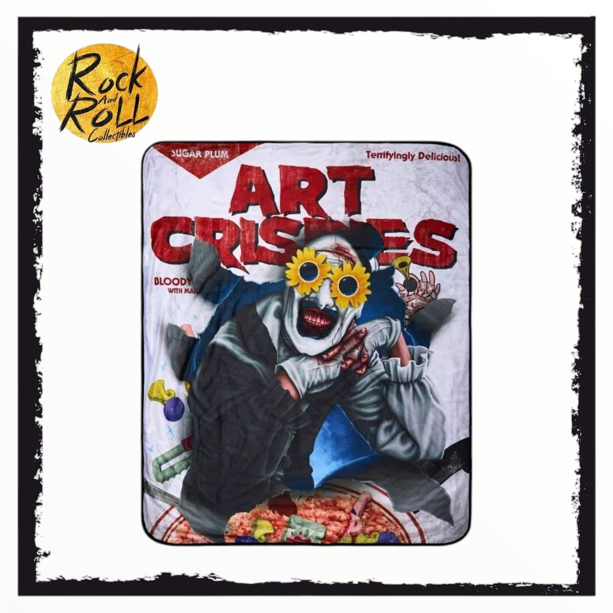 Spirit Halloween Terrifier Throw Blanket Art Crispies 50x60in