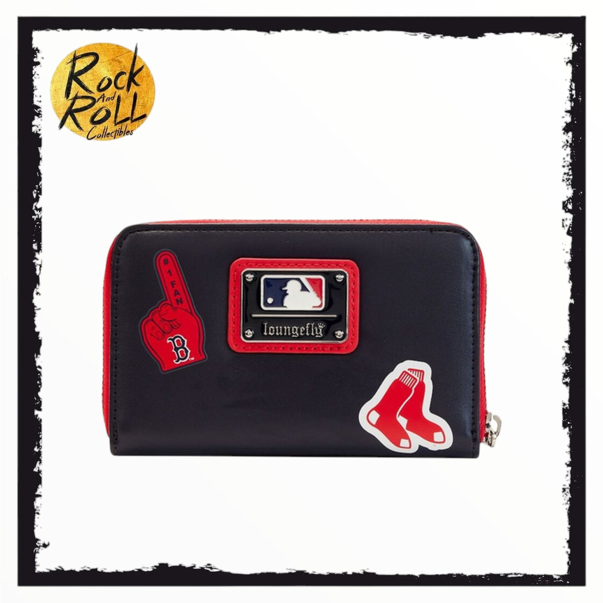 Loungefly MLB Boston Red Sox Patches Zip Around Wallet US Import
