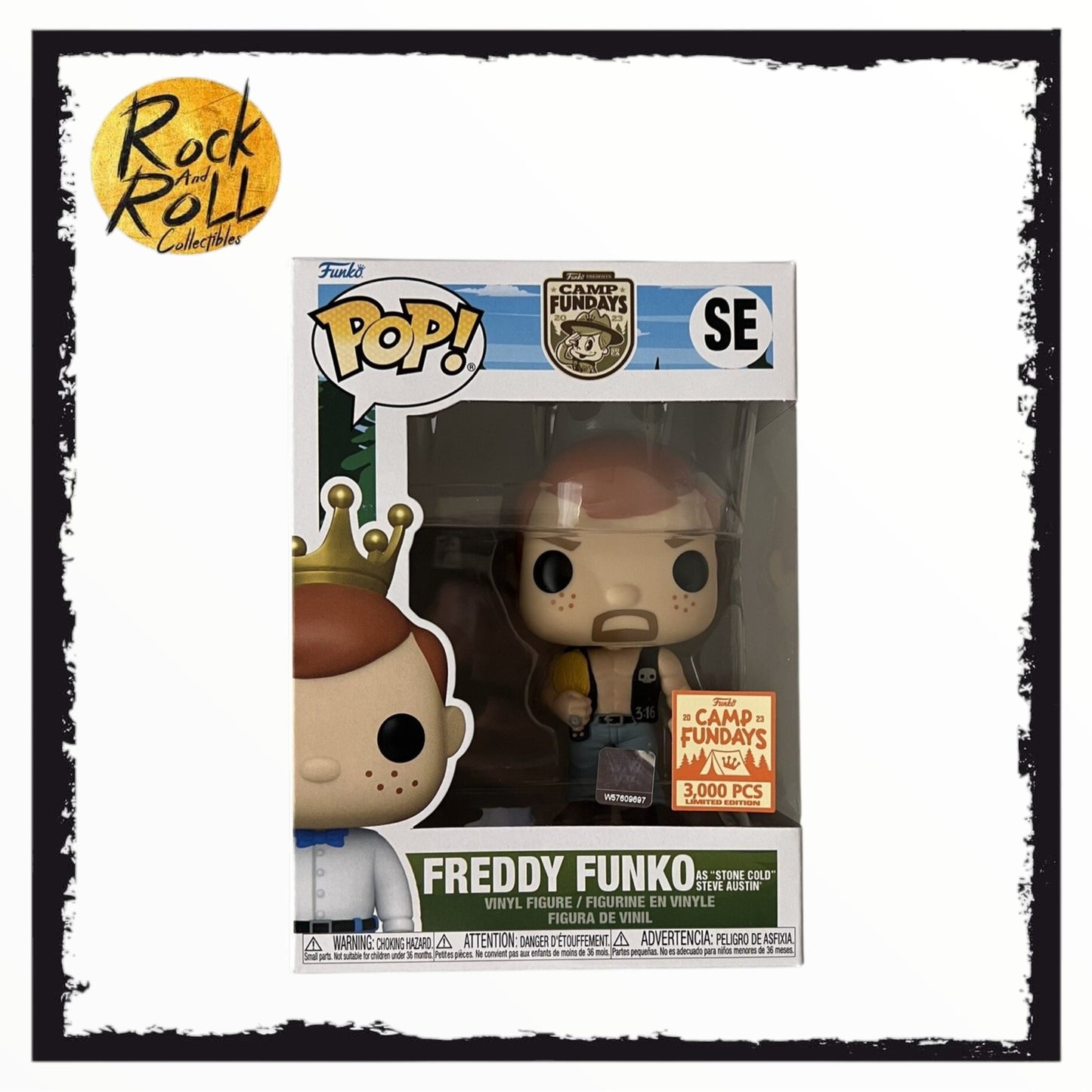 Freddy Funko as Stone Cold Steve Austin Funko Pop! Camp Fundays 2023 LE 3000pcs