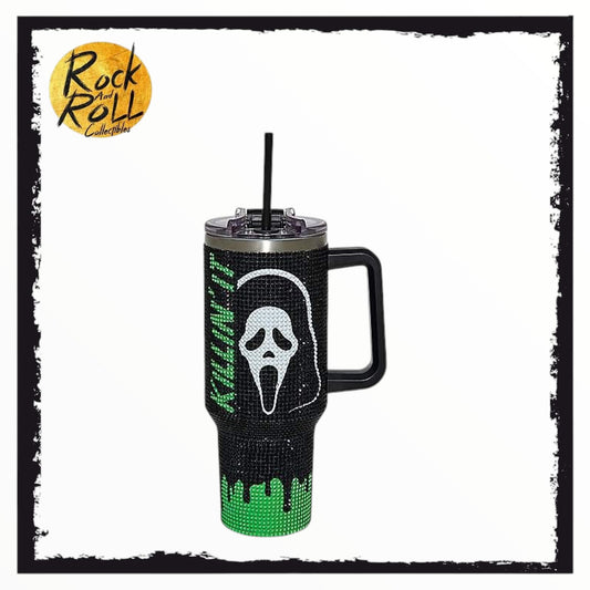 Ghost Face - Killin' It (Green) Rhinestones 40oz Tumbler - US Import (See Descriptiion)