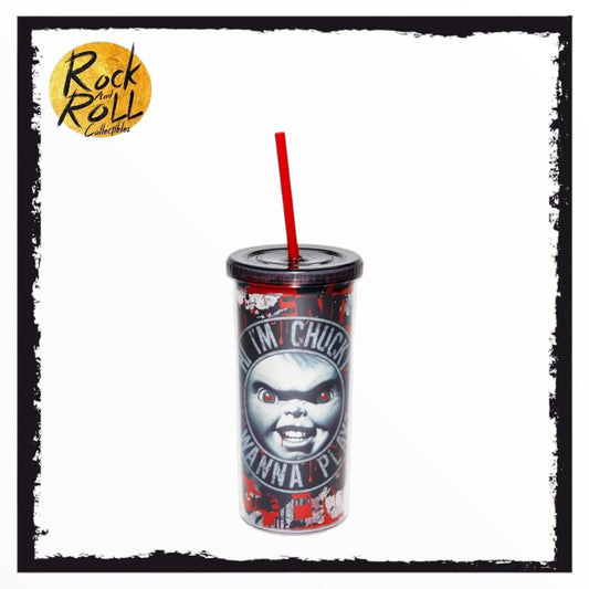 "Hi I'm Chucky" Chucky 20oz Tallboy Cup w/Straw - Spencers US Import