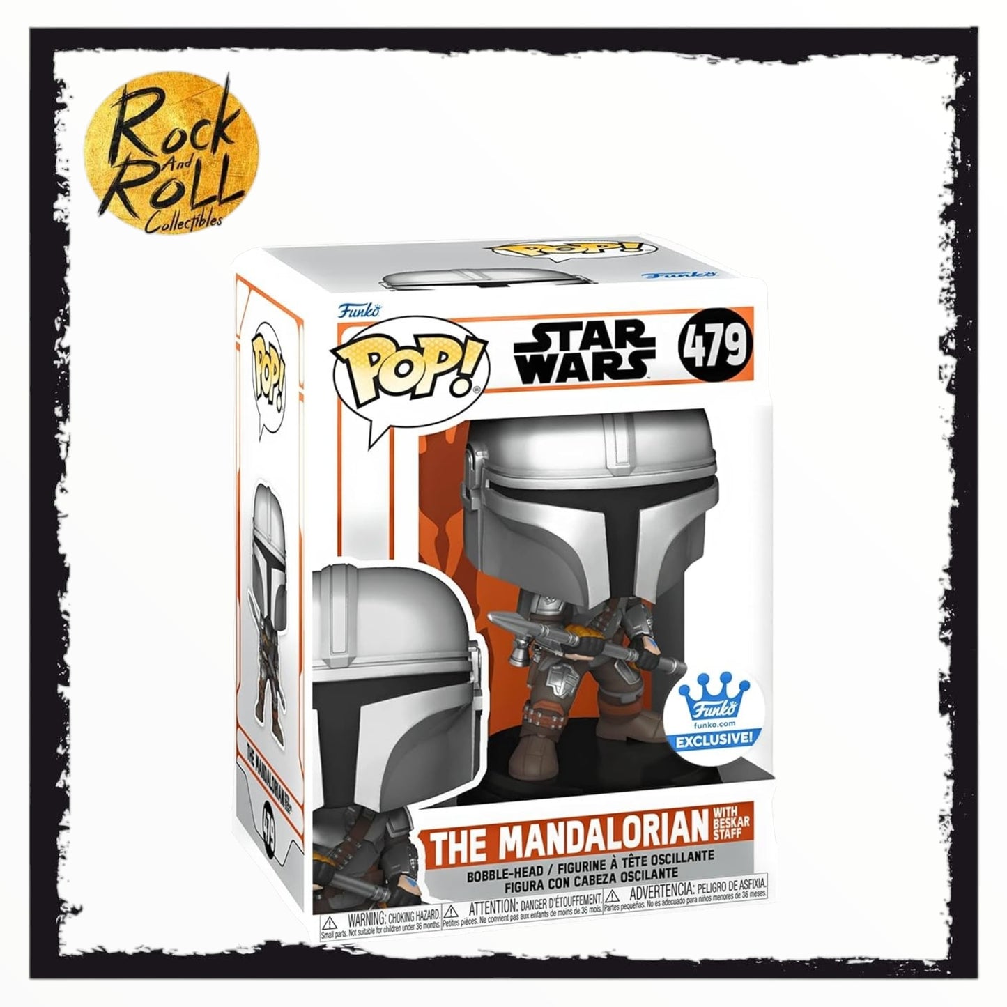 The Mandalorian with Beskar Staff #479 Funko Pop! -  Star Wars -  Funko Exclusive