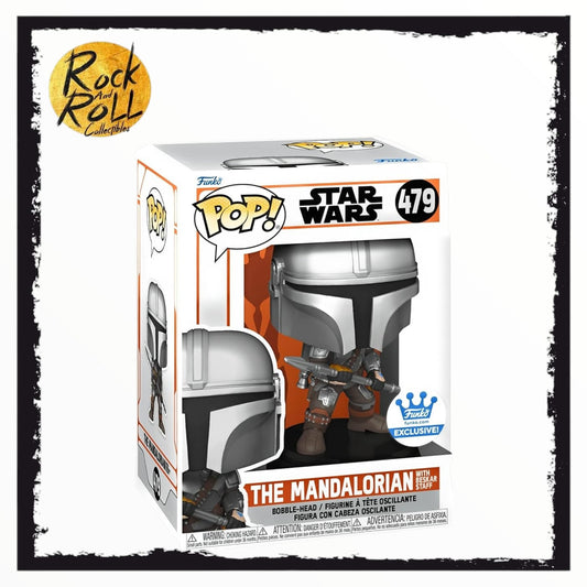 The Mandalorian with Beskar Staff #479 Funko Pop! -  Star Wars -  Funko Exclusive