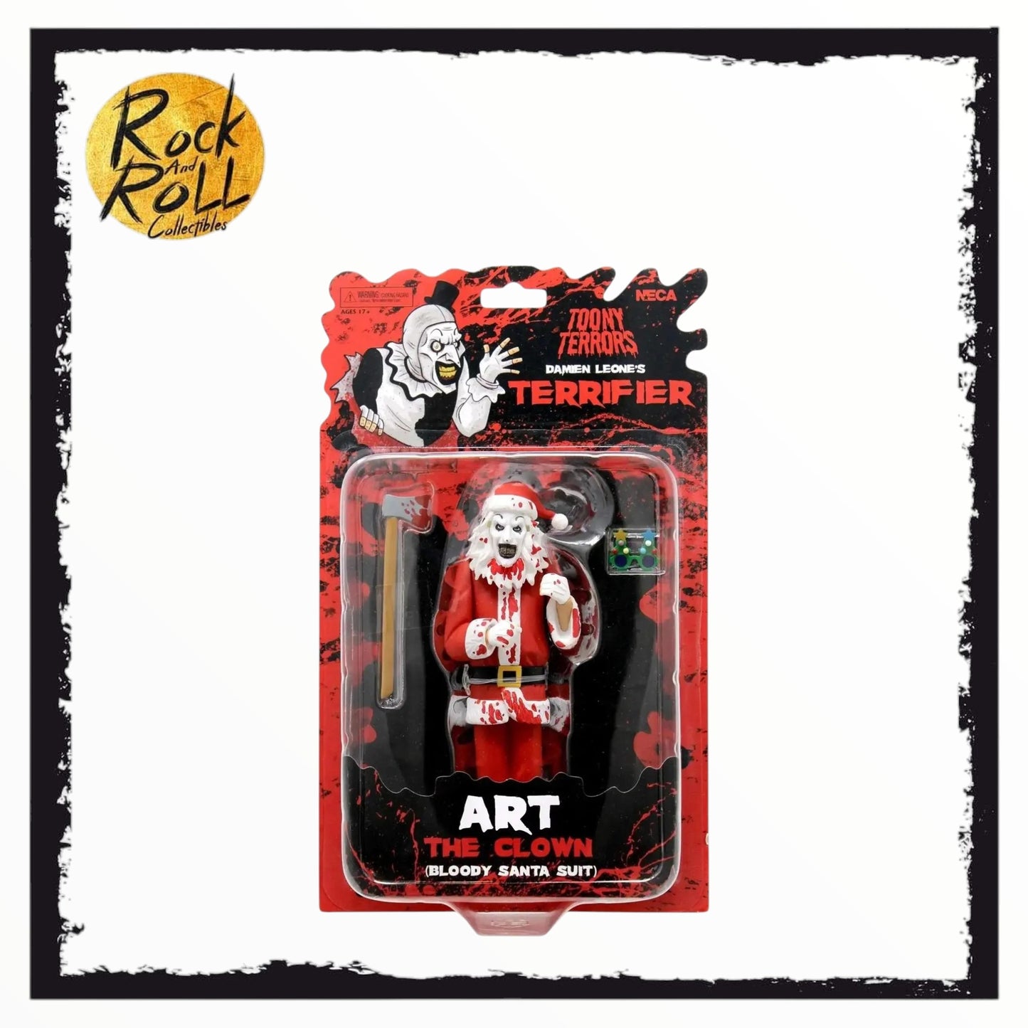 NECA Toony Terrors Terrifier – Art the Clown Santa Suit (Bloody Version) 6″ Scale Action Figure