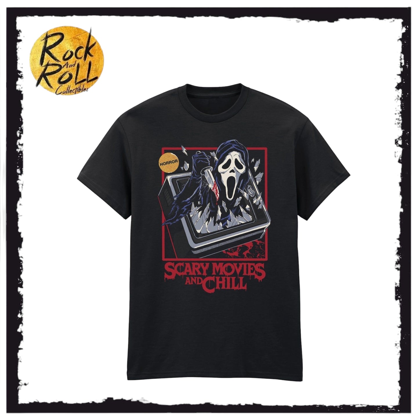 Ghost Face x Steven Rhodes Scary Movies and Chill T-Shirt