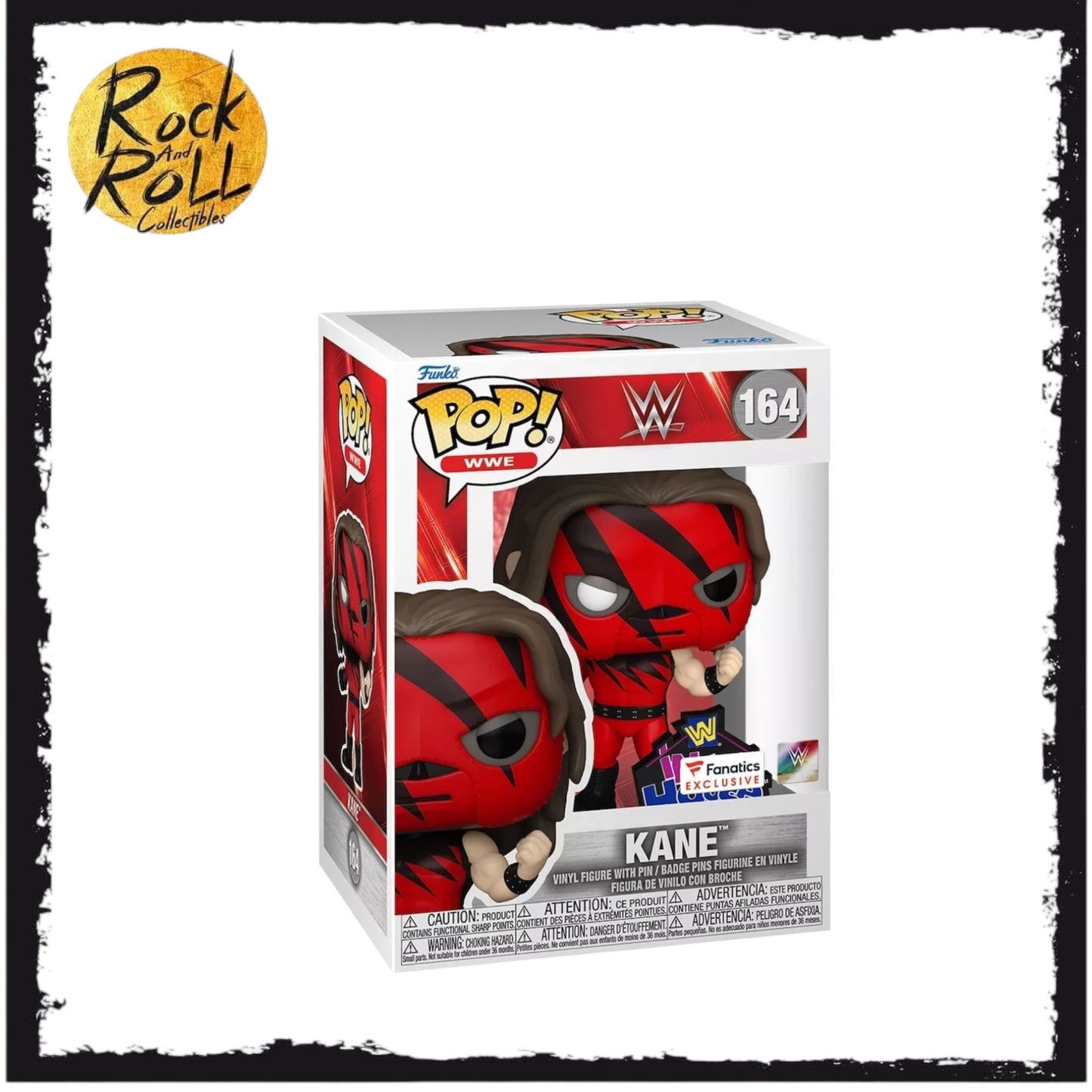 WWE Funko #164 Kane Fanatics Exclusive Pop! Vinyl Figure with Collectible Pin!