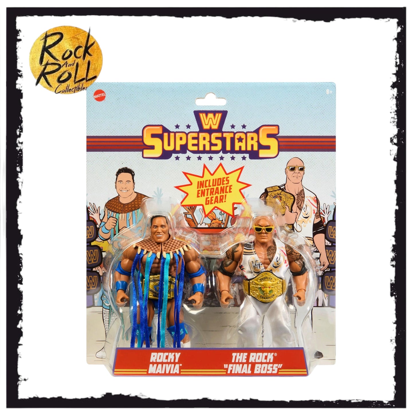 Mattel Creations WWE Superstars Rocky Maivia and the Rock Final Boss 2-Pack US Import