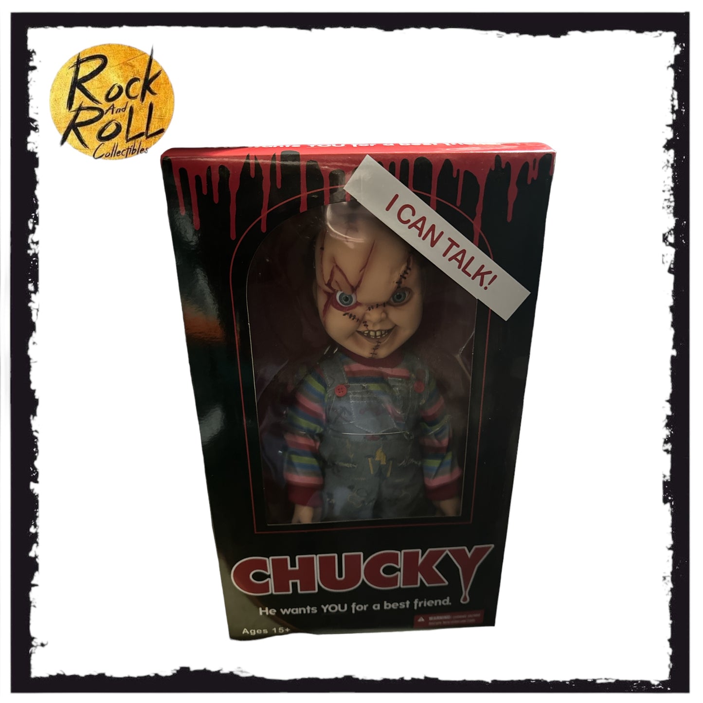 Mezco Toyz Talking Scarred Chucky Childs Play Horror Mega Scale 15" Doll