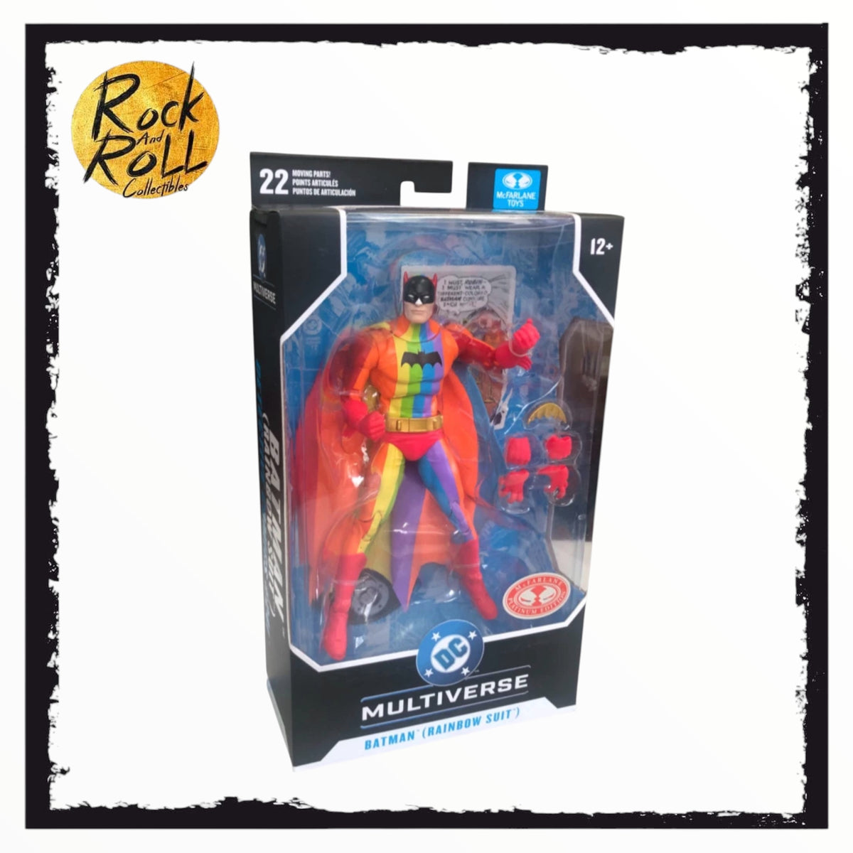 McFarlane Toys DC Multiverse Batman Rainbow Suit (Red Platinum Chase) Figure