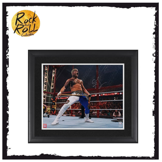 Cody Rhodes WWE Autographed Framed 16" x 20" Hell in a Cell with Sledgehammer Photograph