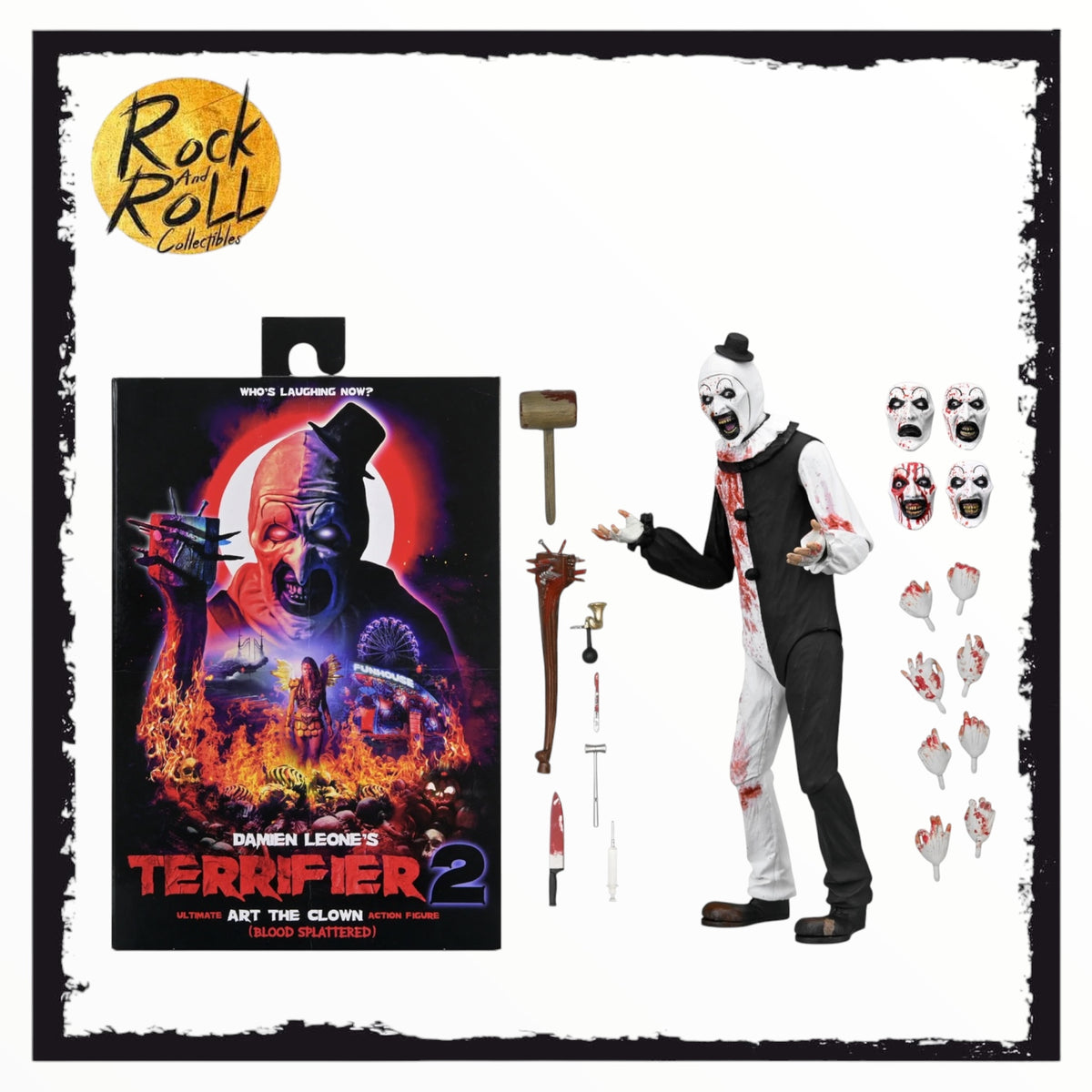NECA Terrifier 2 Ultimate Art The Clown Blood Splattered 7” Action Figure