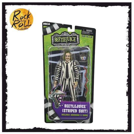 NECA Beetlejuice (1988) Black & White Striped Suit 7” Scale Action Figure (In Blister Packaging)