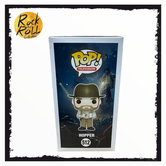 Stranger Things - Hopper Funko Pop! #512 Signed by David Harbour - Monopoly Events COA Sticker