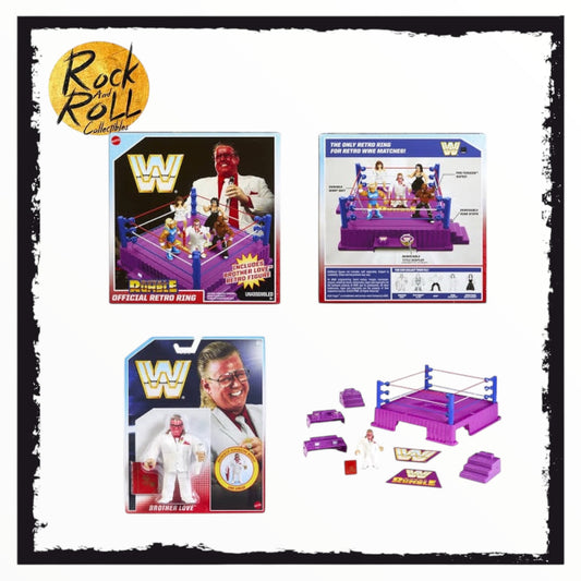 WWE Retro Collection Royal Rumble Ring and Brother Love Figure