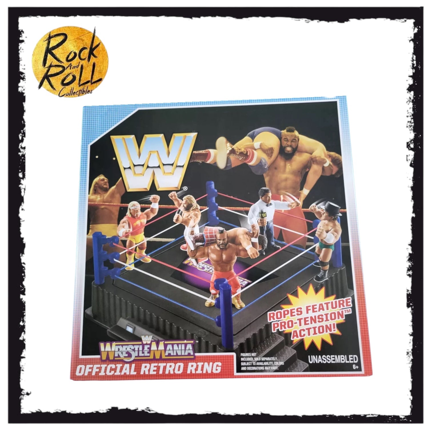 WWE Retro WrestleMania Ring rock and roll collectibles