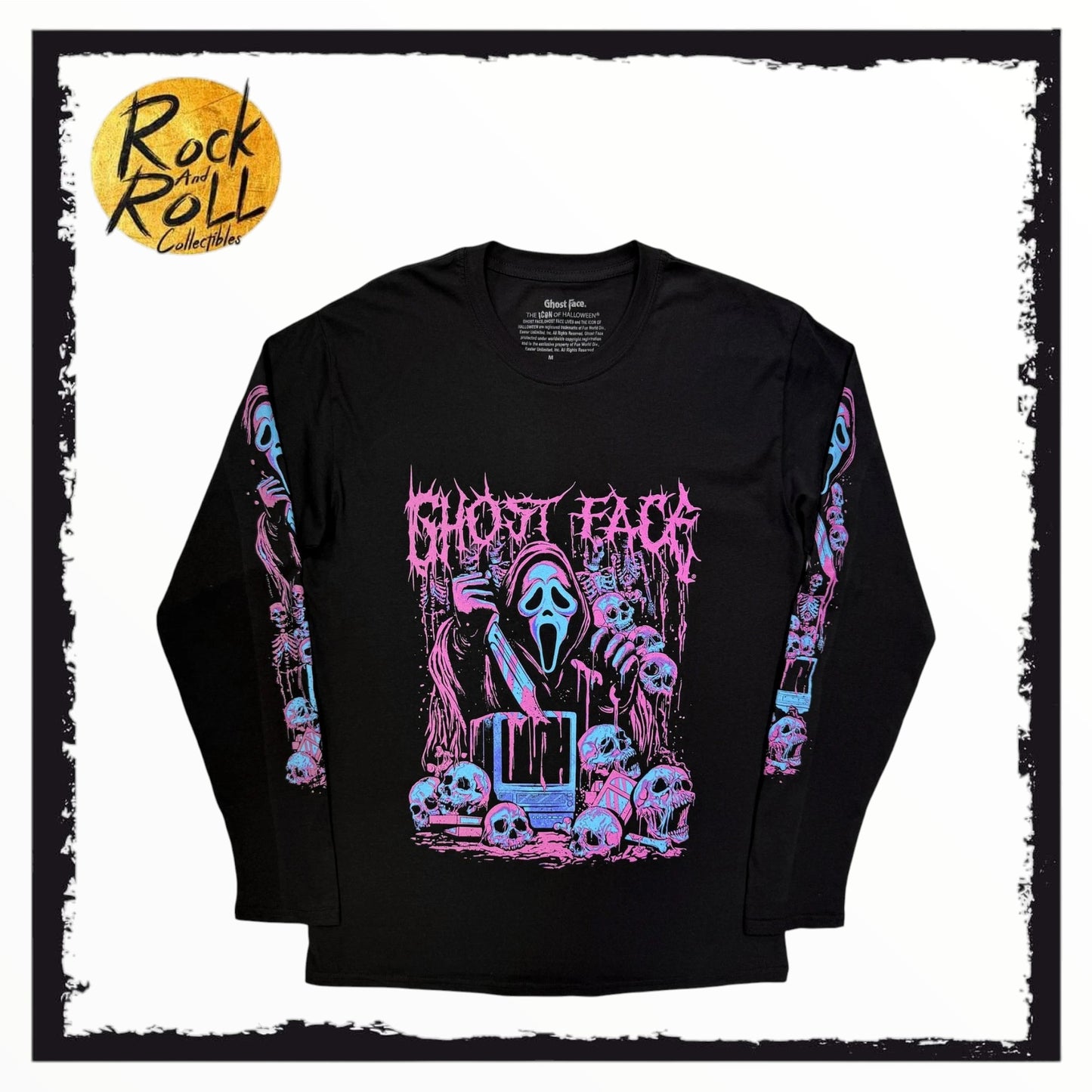 Ghostface Unisex Long Sleeve T-Shirt: Metal (Black)