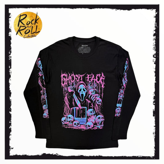 Ghostface Unisex Long Sleeve T-Shirt: Metal (Black)