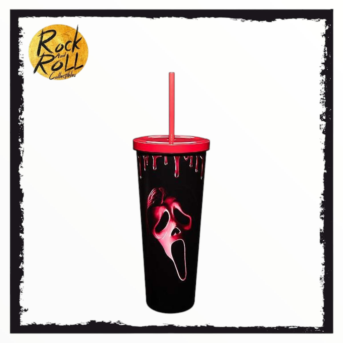 Spirit Halloween - Ghost Face Red Blood Drip Cup with Straw 20oz