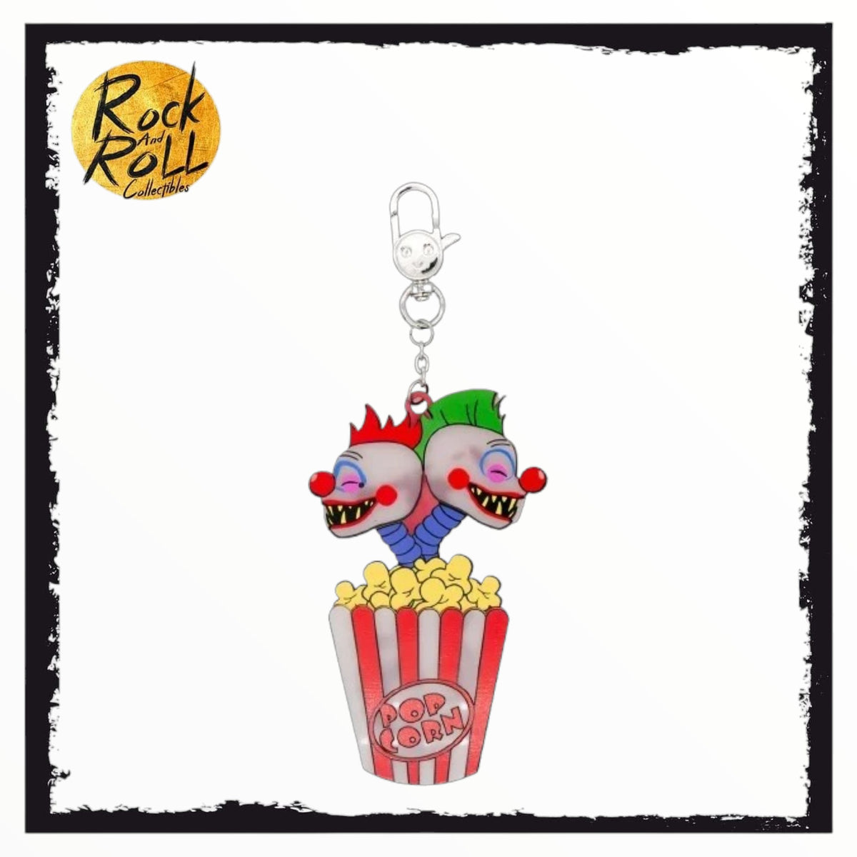 Whatever! Makes You Happy x Killer Klowns From Outer Space - Layered GITD Acrylic Charm Keychain