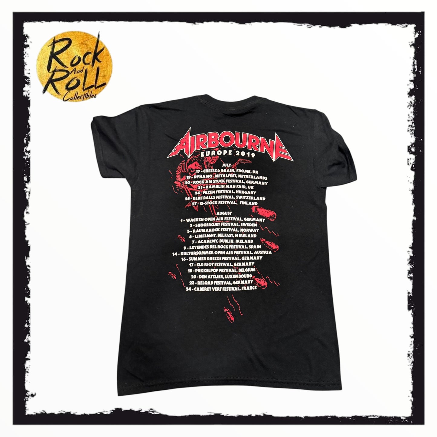 Airbourne Scorch Bomb Europe 2019 Tour T-Shirt - Small
